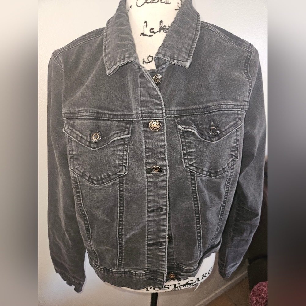 Wax Jean Basic Denim Black Jean Jacket Size 1xl